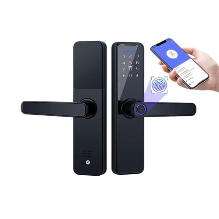 قفل الباب الذكي من ميجا (أمان عالٍ وفتح بالبصمة والرمز السري)