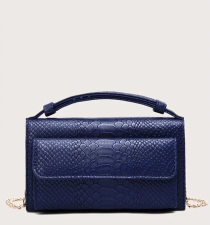 حقيبة صغيرة جلد مع سلسال حديد