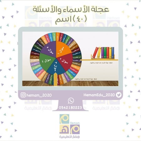 لعبة العجلة الدوارة   للأسماء + الأسئلة (40) اسم