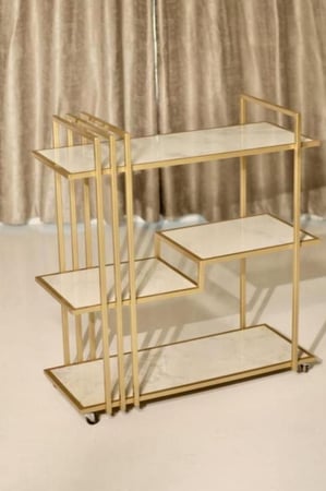 عربة تقديم ثلاثة دور سطح سراميك – تصميم فاخر وعصري