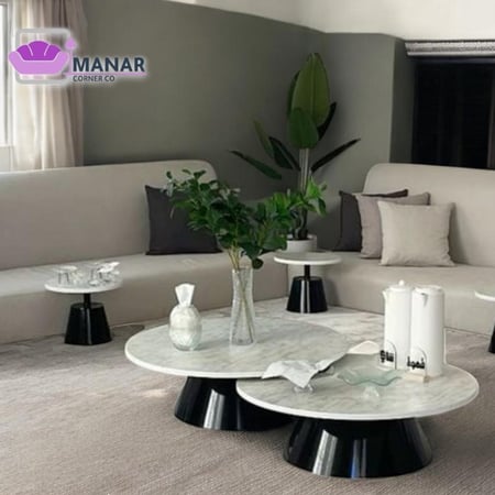 طقم طاولات ضيافة أرضي قطعتين من ركن المنار للأثاث والمفروشات