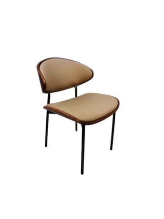 كرسي طعام عصري بتصميم الفراشة إطار معدني ومقعد مُنجّد