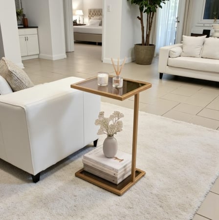 طاولة خدمة جانبية مودرن بتصميم عصري ورف إضافي