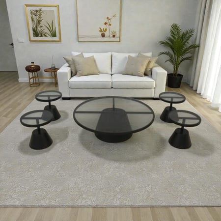 طقم طاولات كنب ارضي زجاج طاولة كبيرة واريع خدمة