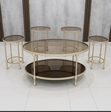 طقم طاولات قهوة وخدمة (5 قطع)