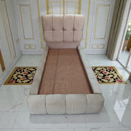 سرير مفرد مودرن مبطن - قماش ناعم