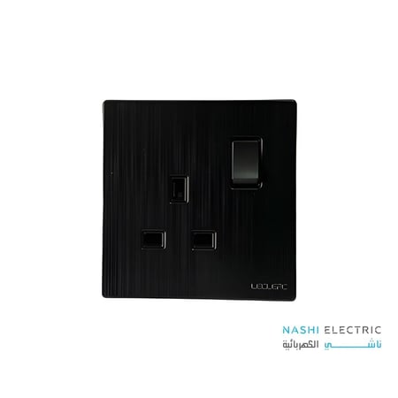 فيش مع مفتاح 13 امبير لوكلير اسود LECLERC