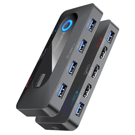 بروميت محول KVM احترافي لمشاركة الشاشة والملحقات بين جهازين بدقة 4K Me