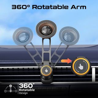 حامل جوال قابل للدوران 360 درجة مع فتحة تمرير هواء المكيف من بروميت-promate-bridgemount