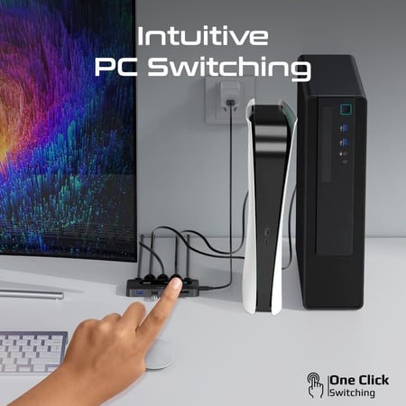 بروميت محول KVM احترافي لمشاركة الشاشة والملحقات بدقة 4K بين جهازين - MediaSwitch-KVM