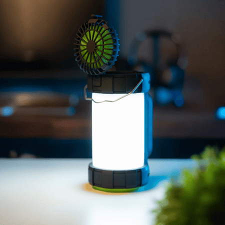 قوي جلو ضوء تخييم خارجي مع مروحة مع باور بنك 4000 ملي امبير - GLOW