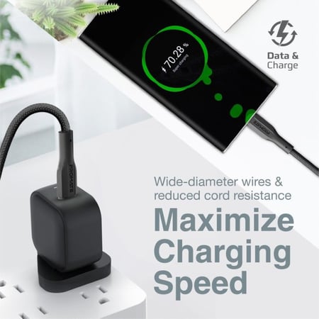 بروميت كيبل تايب سي الى تايب سي بلاستيك ب 60 واط طول 1 متر - لون اسود Xcord-cc