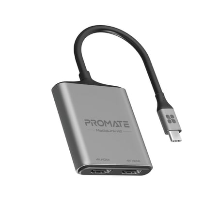 بروميت محول USB-C إلى HDMI مزدوج بدقة 4K موديل MediaLink-H2