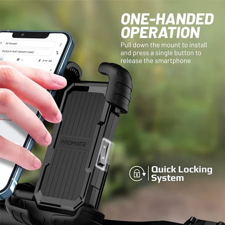 بروميت حامل هاتف للدراجات النارية قابل للتعديل وللدوران بزاوية 360 درجة-اسود BikeMount-2
