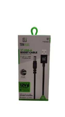 تين بلس كيبل يو اس بي الى تيار مستمر قوة 12 فولت اسود T3527