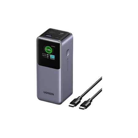 يوجرين نيكسود شاحن متنقل 2000 ملي امبير 130 واط مع شاشة رقمية رمادي -