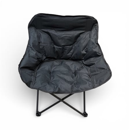 كرسي رحلات قابل للطي مبطن اسفنج - اسود