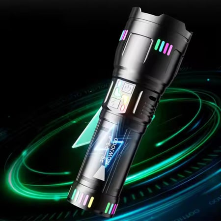 كشاف يدوي LED بقوة 3000 شمعة، شاحن متنقل للجوالات مع تكبير وتركيز الإضاءة - AAA306