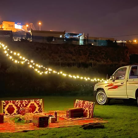 لمبة رحلات LED متعددة الوظائف مع عقد لمبات لون كريمي بطول 10 أمتار