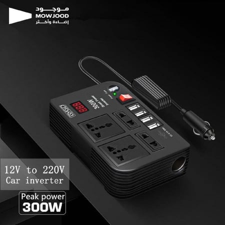 محول كهرباء للسيارة من 12v الى 220v للسيارة ,والبطاريات المتنقلة 300 و