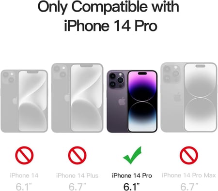 كفر حماية ايفون 14 برو بنفسجي IPhone 14 Pro Purple شفاف بدون اطار