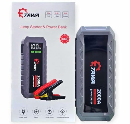 جهاز تشغيل الطوارئ وشاحن متنقل TAWA K69 بسعة 32000mAh وتيار بدء 2000A