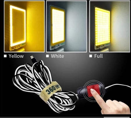 لمبة LED مغناطيسية قابلة للتعديل بين الأبيض والكريمي لجلسات الرحلات -