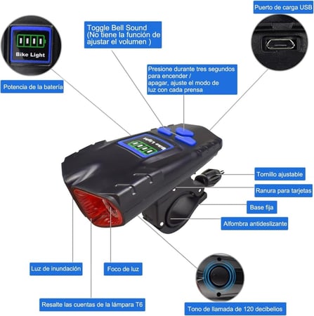 كشاف امامي للدراجة الهوائية كشاف سيكل قابل لاعادة للشحن عن طريق ال يو
