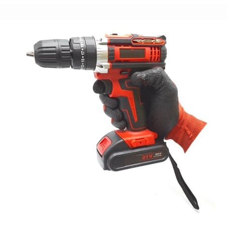 مثقاب دريل لاسلكي متعدد الوظائف مع بطاريتين قابلة لاعادة الشحن وشنطة م