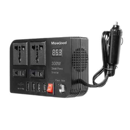 محول كهرباء للسيارة من 12v الى 220v للسيارة ,والبطاريات المتنقلة 300 و