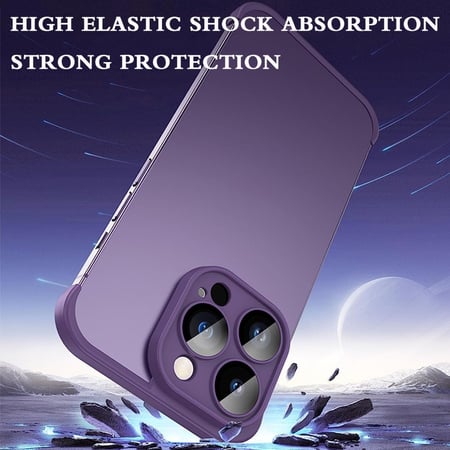 كفر حماية لأجهزة IPhone 15 Plus بدون إطار مع حامي عدسة الكاميرا اسود