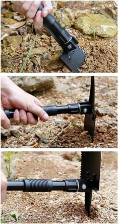 مسحاة صغيرة قابلة للطي للرحلات متعددة الوظائف مسحات خفيفة مع حقيبة للح