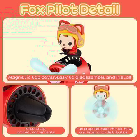 معطر هواء للسيارة دب لطيف مع مروحة دوارة - AAA062