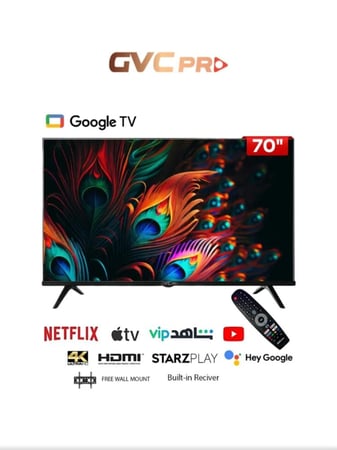 شاشة جي في سي برو 70 بوصة سمارت Google TV 4K موديل GVC-70GO8200