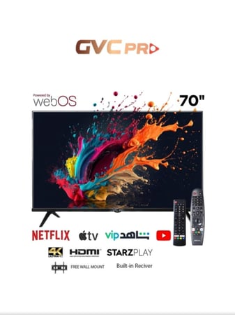 شاشة ذكية 70 بوصة نظام WebOs دقة عالية 4K مع ريموت ماجيك -GVC-70WS7200