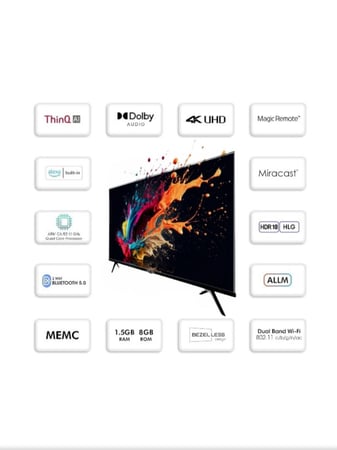شاشة جي في سي برو 4K,WebOs سمارت 50بوصة, GVC-50WS7100