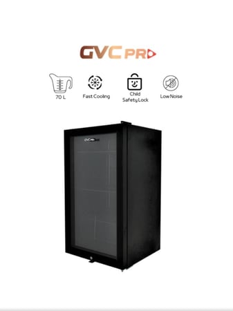 ثلاجة باب واحد زجاج جي في سي برو 72 لتر - GVRG-125-2