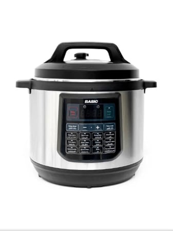 قدر ضغط كهربائي بيسك 1200 واط – 8 لتر – 20 برنامج – فضي BPC-8L20P