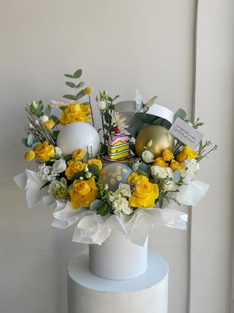 باقه ورد مع كيكه