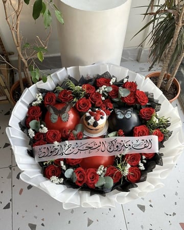 باقه ورد مع كيك