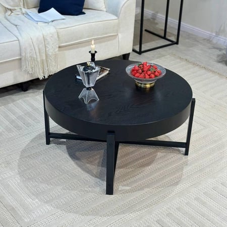 طقم طاولات ضيافة خشب لون أسود