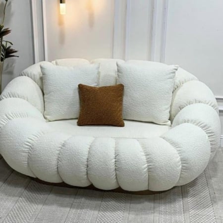 كنبه الغيمه لون ابيض  مع 3مخاد