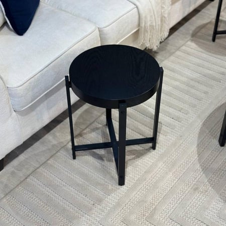 طقم طاولات ضيافة خشب لون أسود