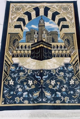 سجادة صلاة - سجادة صلاة سميكة بتصميم الكعبة المشرفة ( اللون الأسود )