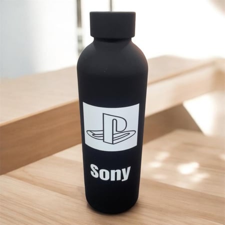 قارورة من الفولاذ المقاوم للصدأ ( شعار بلايستيشن ) اللون الأسود و الأبيض