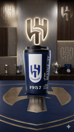 كوب قهوة - كوب نادي الهلال اللون ( الأزرق الداكن ) الشكل الجديد