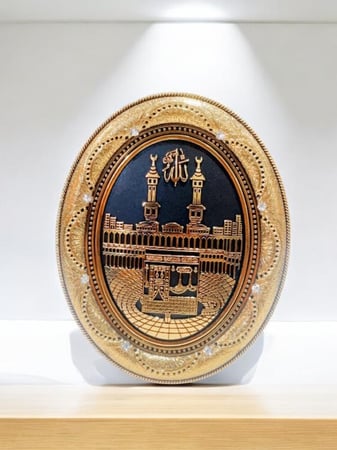 برواز - برواز بتصميم الكعبة المشرفة - خلفية سوداء  Frame - Frame with the design of the Holy Kaaba - Black background, price 15 riyals