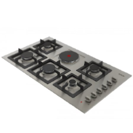 سطح بلت إن كتشن لاين 90 سم – 5 عيون غاز + 1 عين كهرباء | مرونة كاملة للطهي