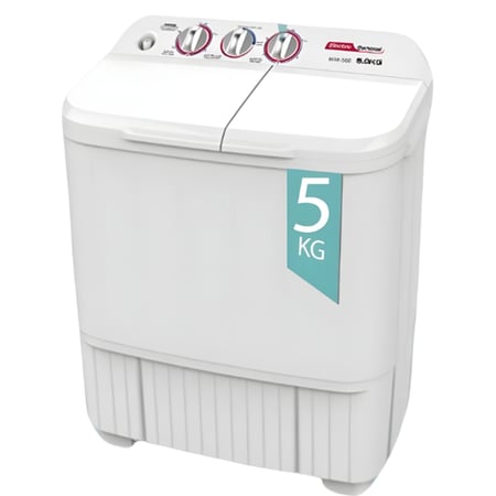 غسالة الكترو جنرال حوضين 5 كيلو – أبيض | سعة صغيرة وأداء متميز