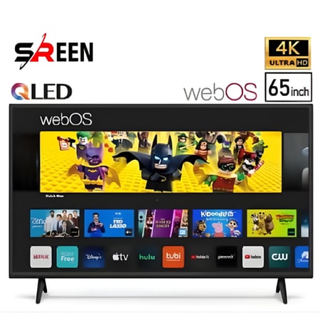 شاشة سيرين 65 بوصة 4K UHD سمارت WebOS – تصميم بلا إطار مع AirPlay